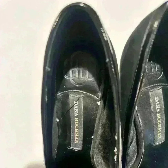 Dana Buchman Black Patent & Suede Leather Oxford Pumps Heels Shoes Womens 7.5 - Picture 6 of 11